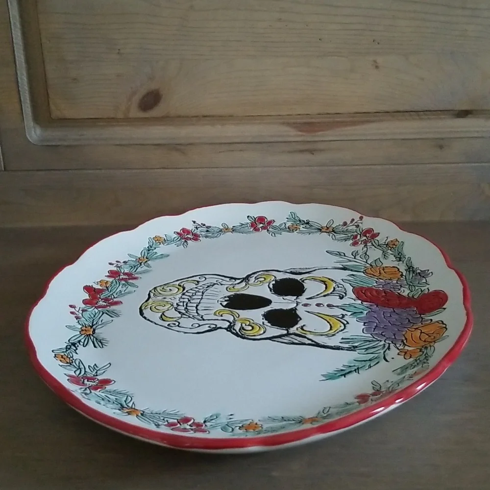 Spectrum Designz Day of the Dead Oval Platter